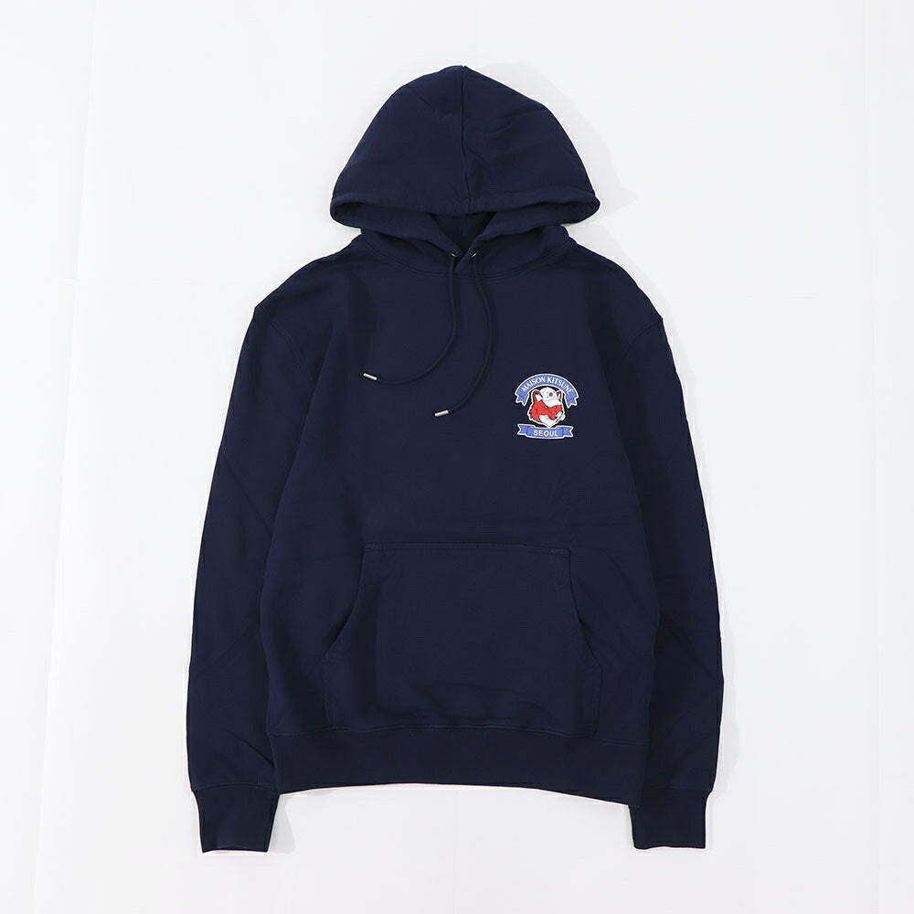 メゾン キツネ MAISON KITSUNE トップス スウェット・パーカー レディース  グレー ネイビー ロゴ キツネ フーディ 韓国 ソウル プルオーバー SPGALM00311