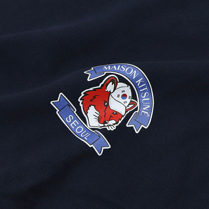 メゾン キツネ MAISON KITSUNE トップス スウェット・パーカー レディース  グレー ネイビー ロゴ キツネ フーディ 韓国 ソウル プルオーバー SPGALM00311