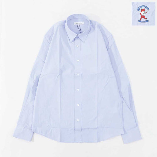 メゾン キツネ MAISON KITSUNE トップス シャツ メンズ  ブルー ロゴ キツネ 韓国 バックプリント ソウル SPGALM00402