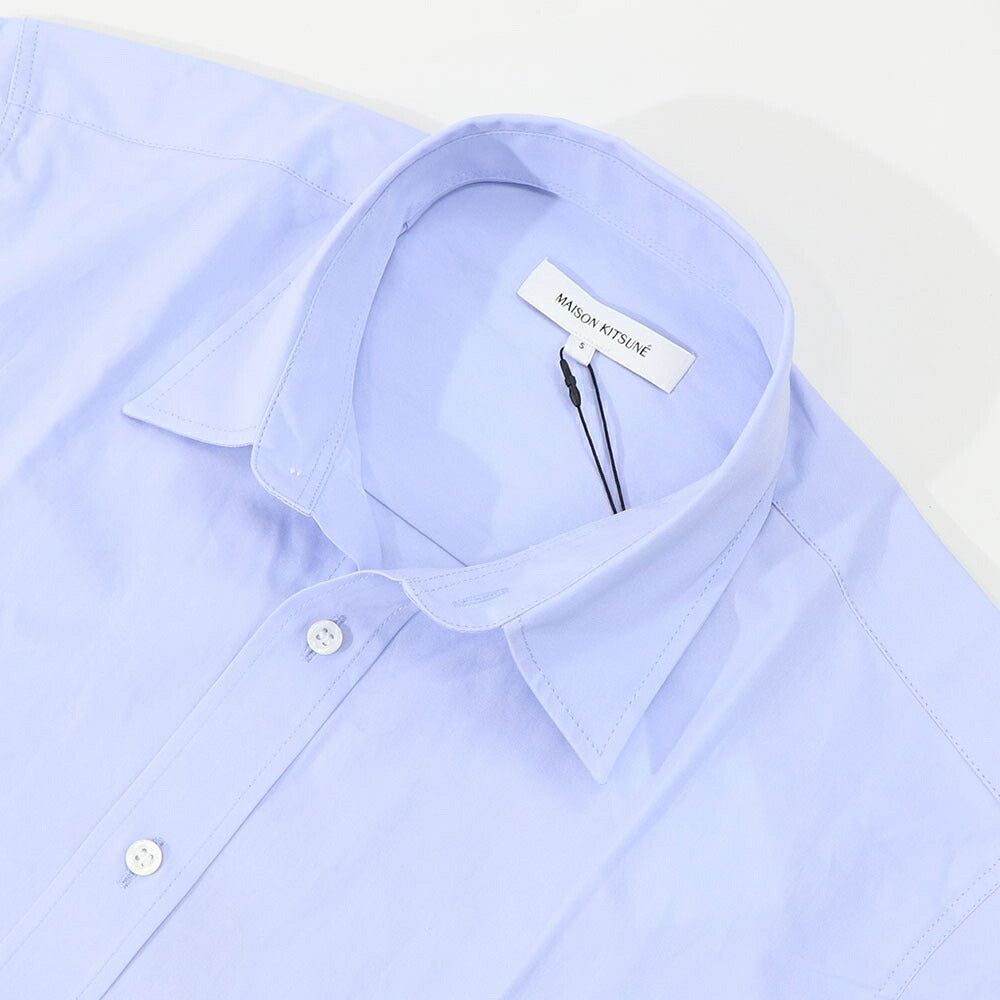 メゾン キツネ MAISON KITSUNE トップス シャツ メンズ  ブルー ロゴ キツネ 韓国 バックプリント ソウル SPGALM00402