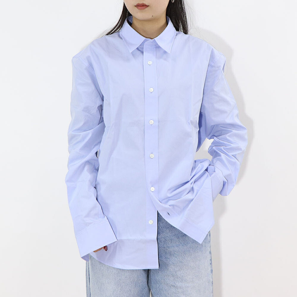 MAISON KITSUNE シャツ ブルー ロゴ キツネ バックプリント SPGALM00402