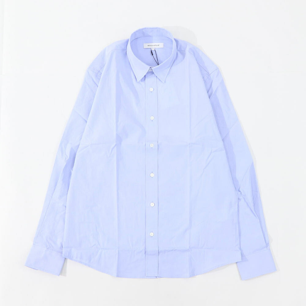 MAISON KITSUNE シャツ ブルー ロゴ キツネ バックプリント SPGALM00402