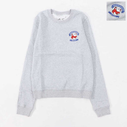 メゾン キツネ MAISON KITSUNE トップス スウェット・トレーナー レディース  グレー ロゴ キツネ 韓国 ソウル 長袖 クルーネック SPGALW00301