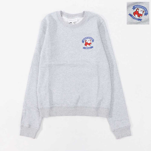 メゾン キツネ MAISON KITSUNE トップス スウェット・トレーナー レディース  グレー ロゴ キツネ 韓国 ソウル 長袖 クルーネック SPGALW00301