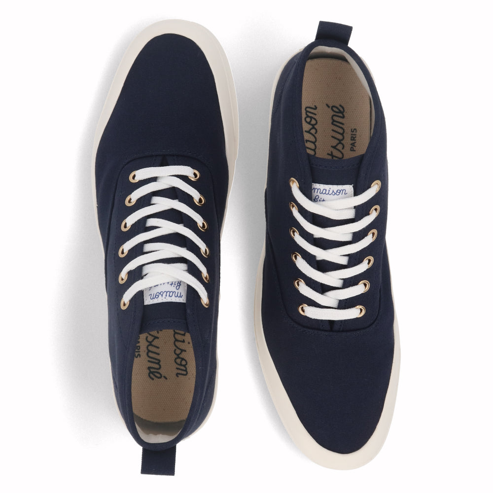 メゾン キツネ スニーカー ハイカット ロゴ ネイビー