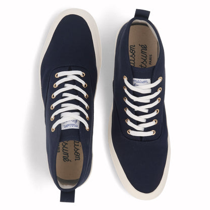 メゾン キツネ スニーカー ハイカット ロゴ ネイビー