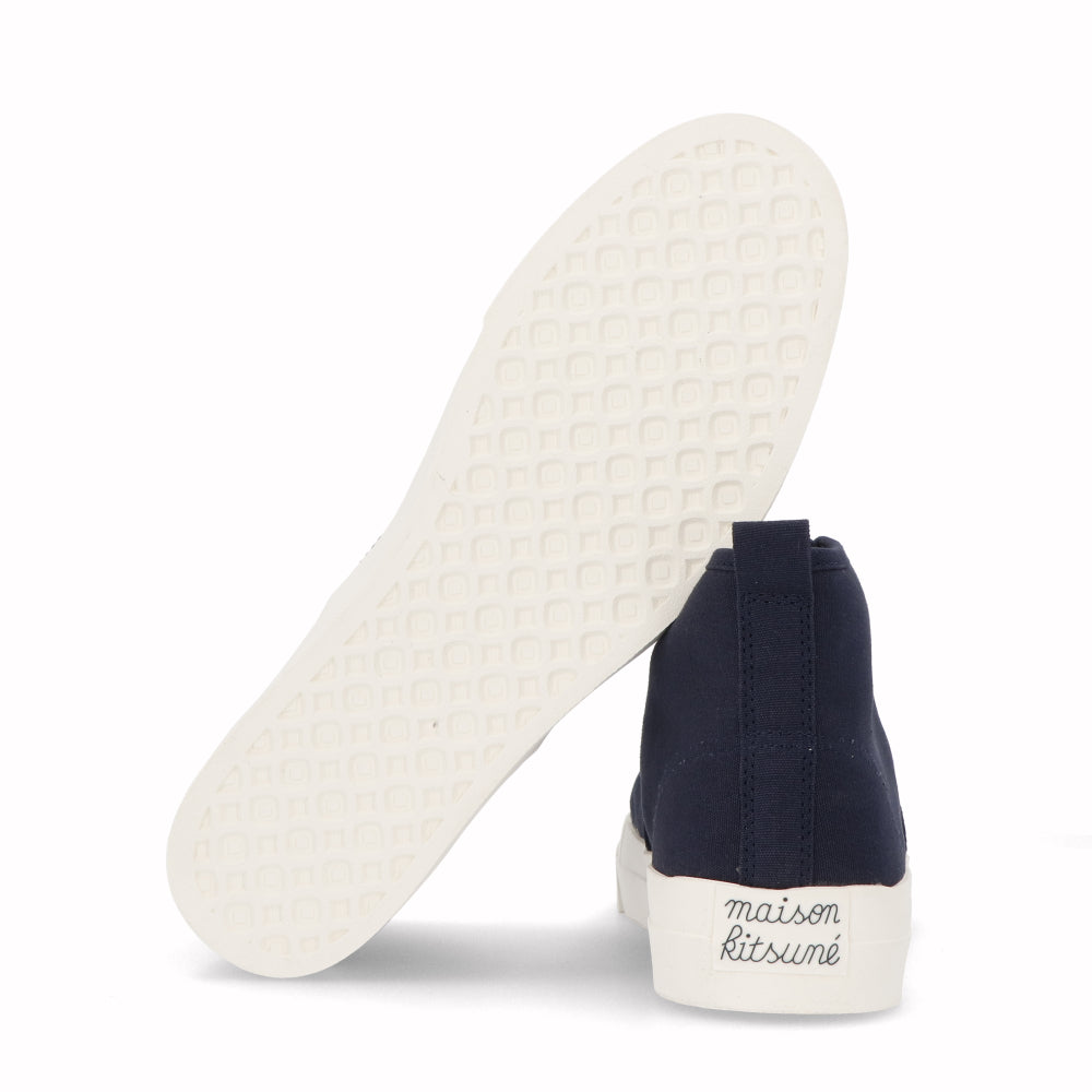 メゾン キツネ スニーカー ハイカット ロゴ ネイビー