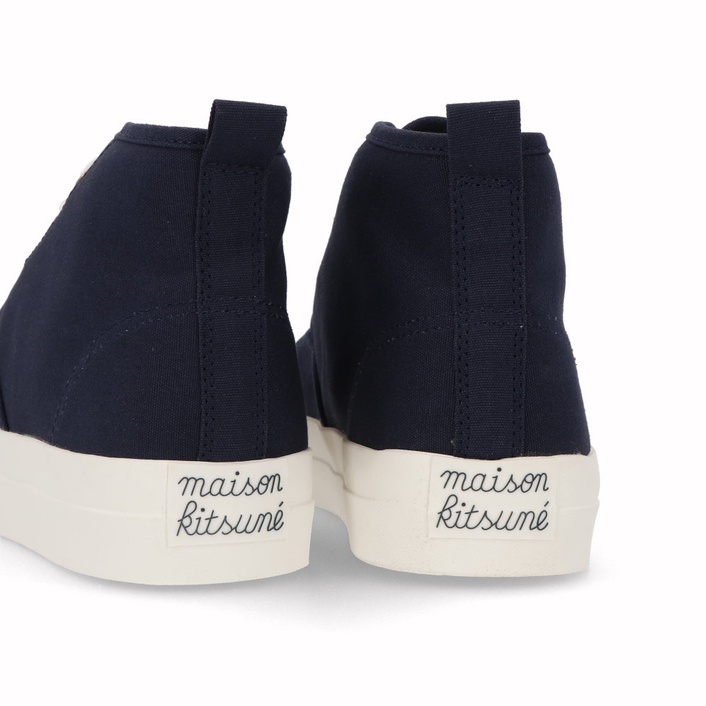 メゾン キツネ スニーカー ハイカット ロゴ ネイビー