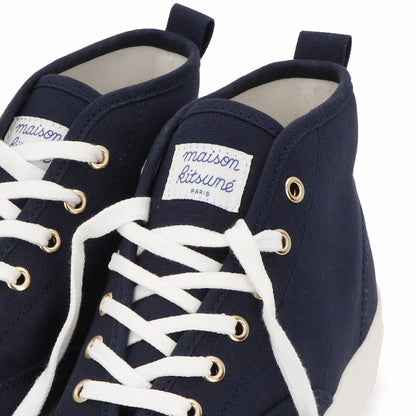 メゾン キツネ スニーカー ハイカット ロゴ ネイビー