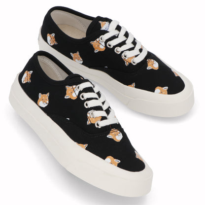 メゾン キツネ スニーカー ローカット ブラック プリント