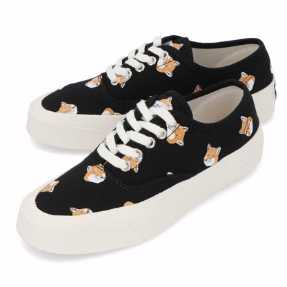 メゾン キツネ スニーカー ローカット ブラック プリント