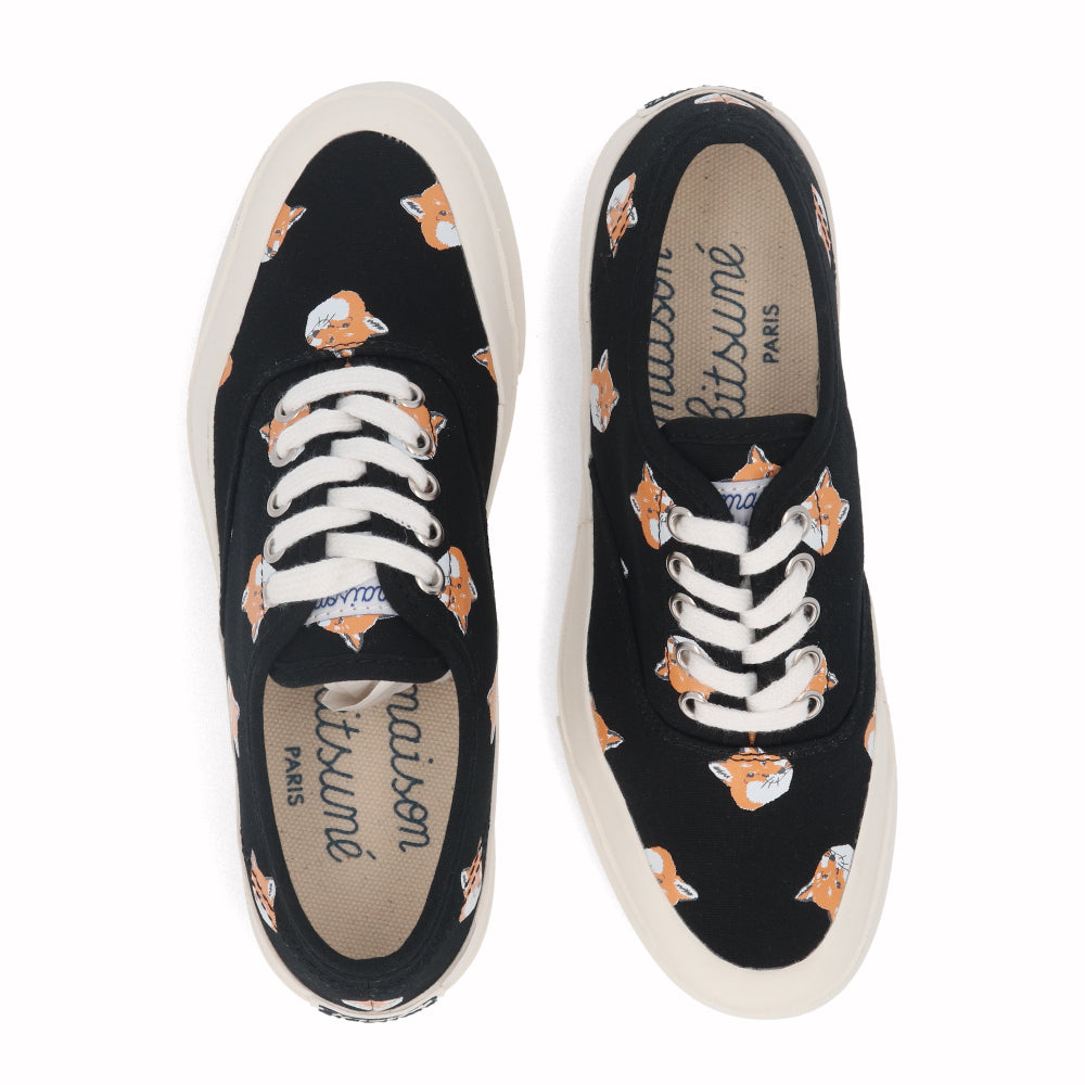 メゾン キツネ スニーカー ローカット ブラック プリント