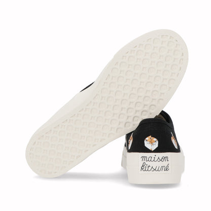 メゾン キツネ スニーカー ローカット ブラック プリント