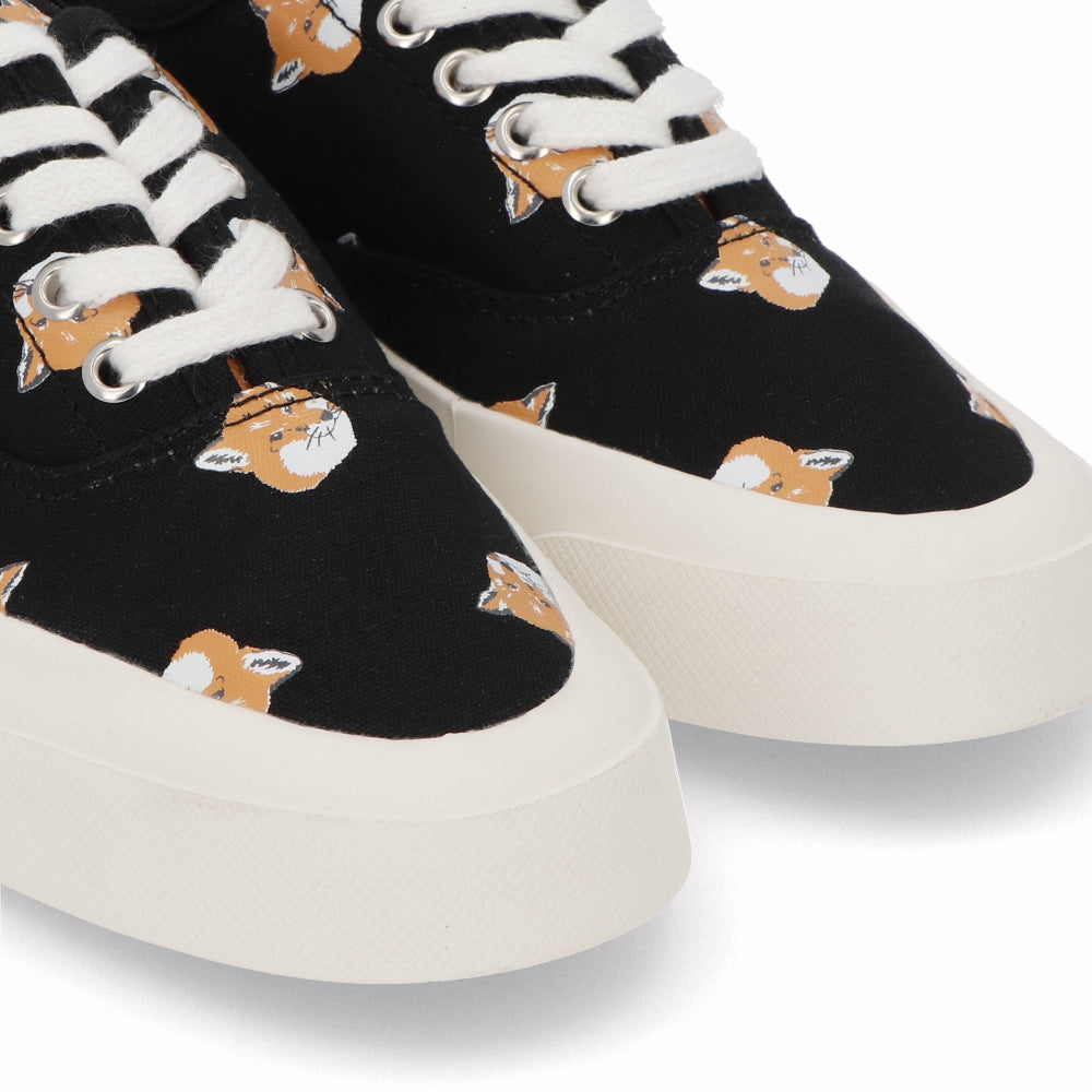メゾン キツネ スニーカー ローカット ブラック プリント