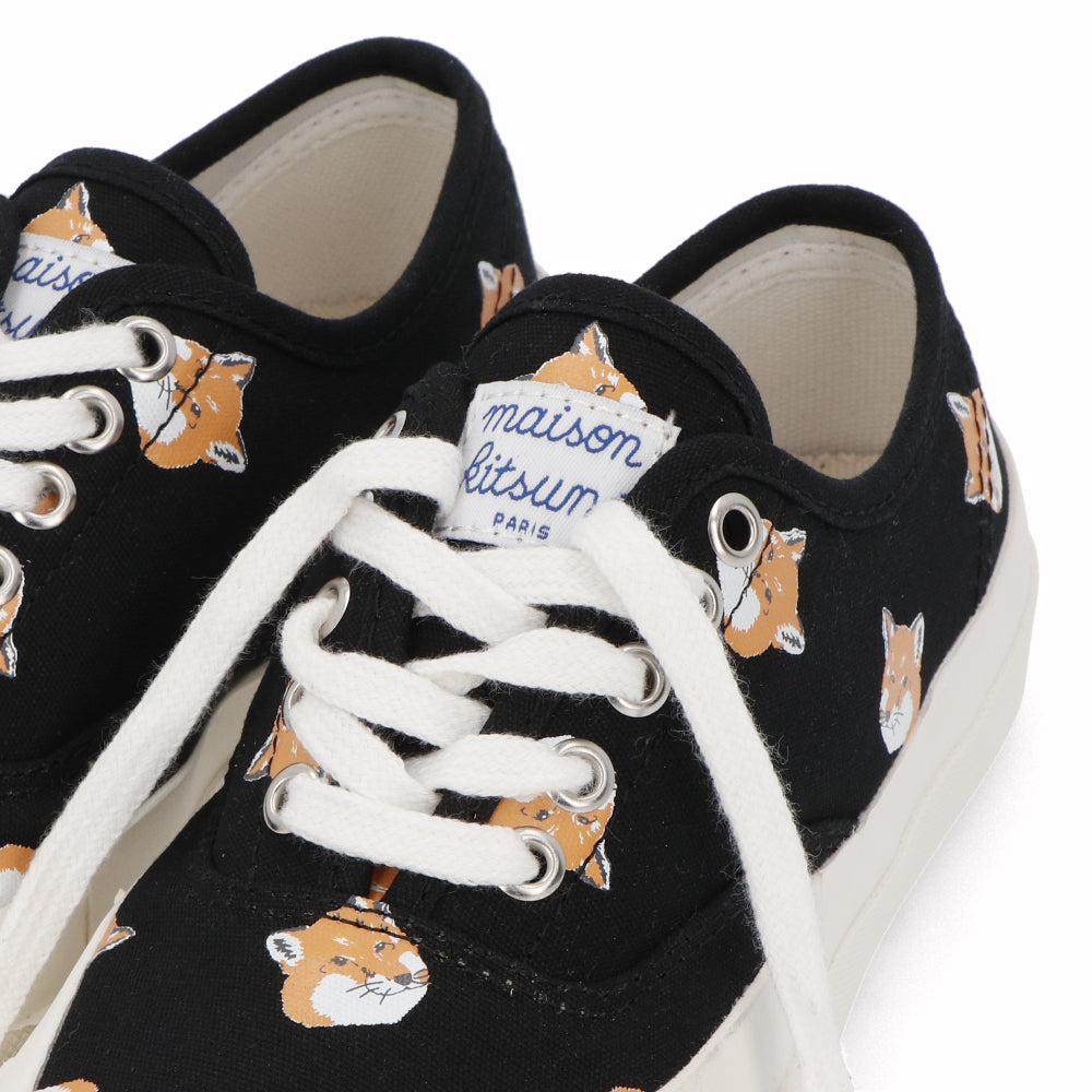 メゾン キツネ スニーカー ローカット ブラック プリント