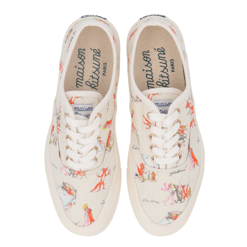 メゾン キツネ スニーカー ローカット ホワイト フラワー