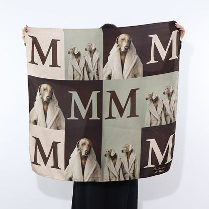 Max Mara スカーフ ブラウン系 シルク 大判スカーフ ウィリアムウェグマン 45461337