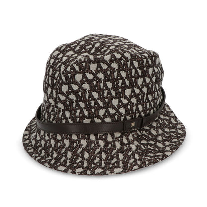 Max Mara ブラウン ジャガード 総ロゴ バケットハット 45710231