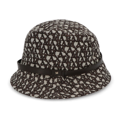 Max Mara ブラウン ジャガード 総ロゴ バケットハット 45710231