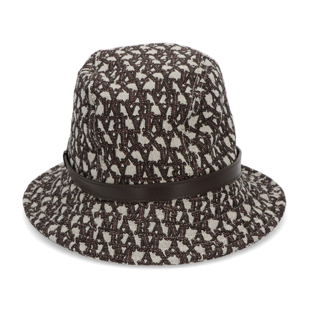 Max Mara ブラウン ジャガード 総ロゴ バケットハット 45710231