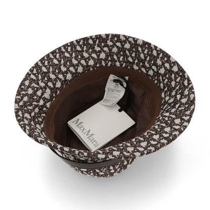 Max Mara ブラウン ジャガード 総ロゴ バケットハット 45710231