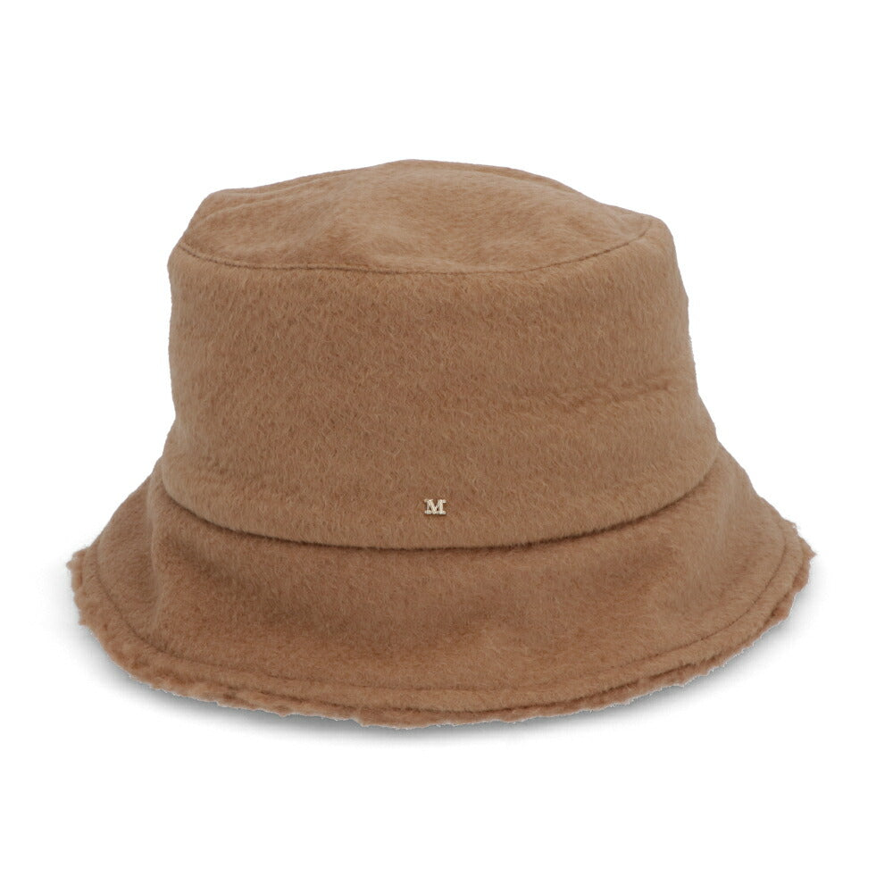 Max Mara キャメル キャメルヘア シルク バケットハット ボア 45760833