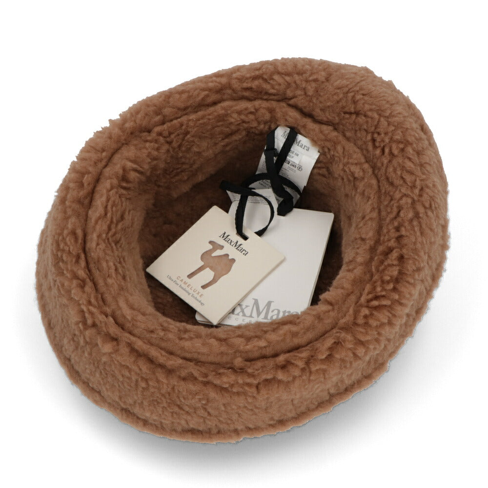 Max Mara キャメル キャメルヘア シルク バケットハット ボア 45760833