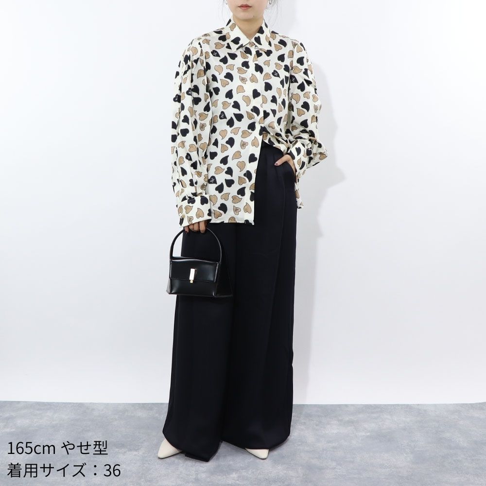 Max Mara ブラウス ベージュ ハート柄 シルク 11110631