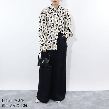 Max Mara ブラウス ベージュ ハート柄 シルク 11110631