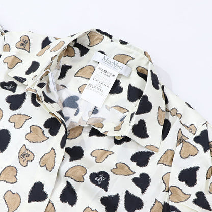 Max Mara ブラウス ベージュ ハート柄 シルク 11110631