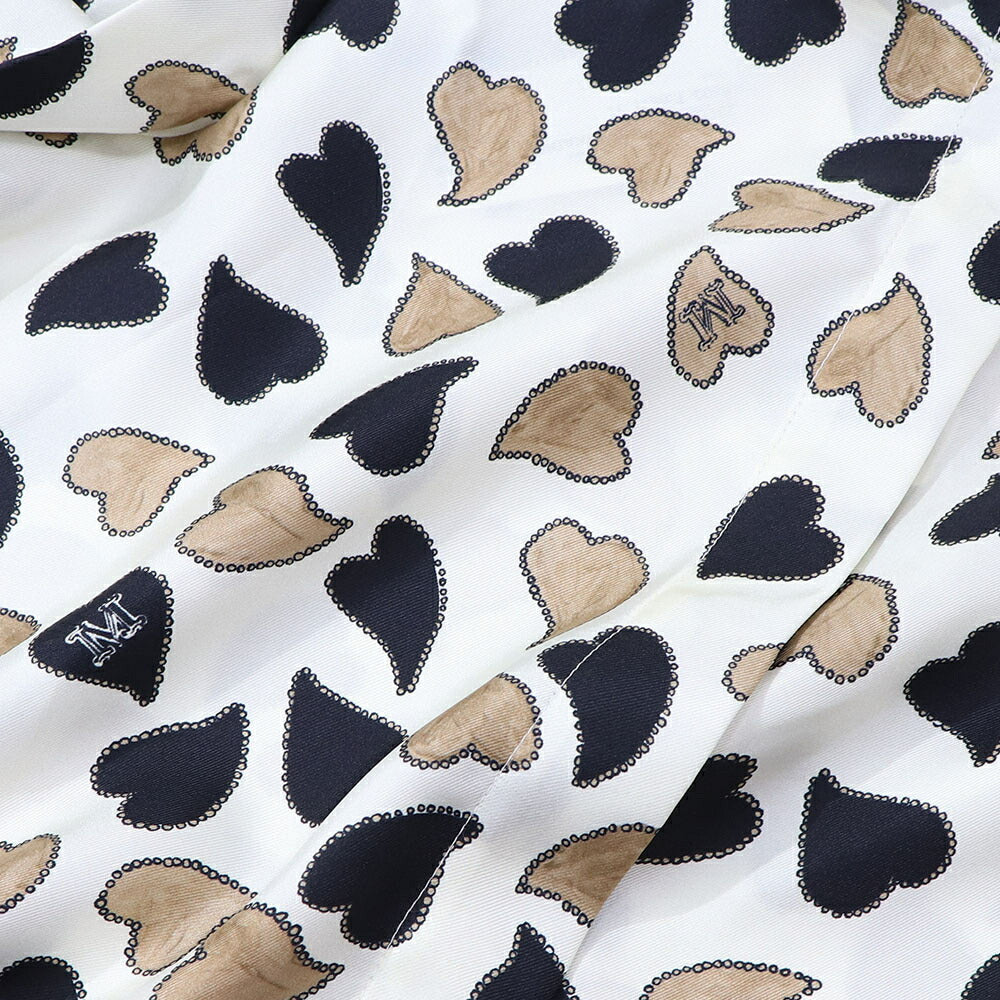 Max Mara ブラウス ベージュ ハート柄 シルク 11110631