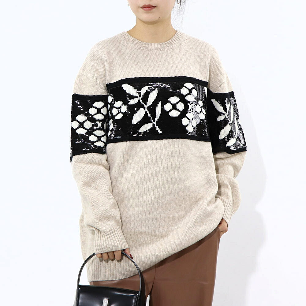 Max Mara ニット ベージュ オーバーサイズ スパンコール 11361051