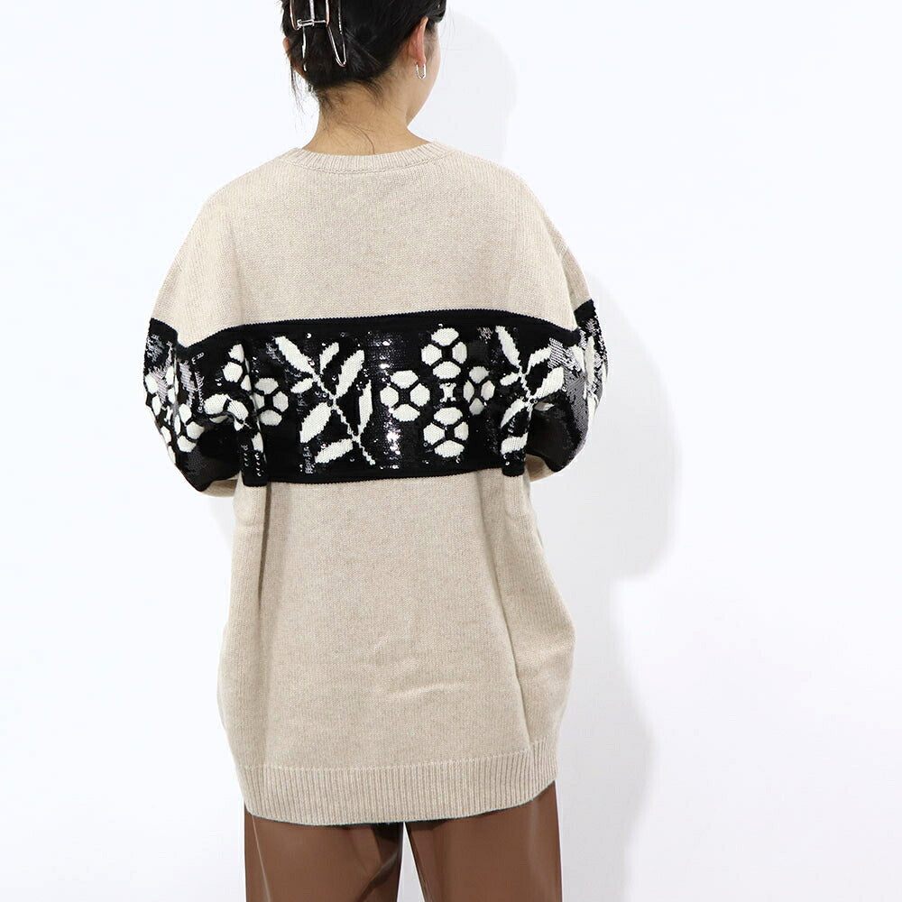 Max Mara ニット ベージュ オーバーサイズ スパンコール 11361051