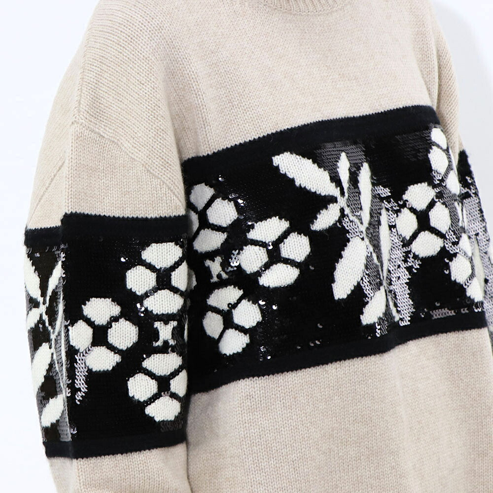 Max Mara ニット ベージュ オーバーサイズ スパンコール 11361051
