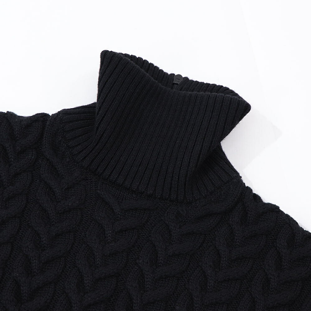 Max Mara ニット ブラック パフスリーブ クロップド丈 タートルネック 11361061