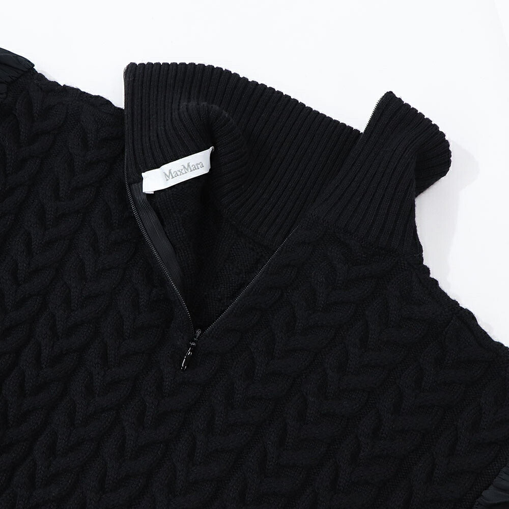 Max Mara ニット ブラック パフスリーブ クロップド丈 タートルネック 11361061
