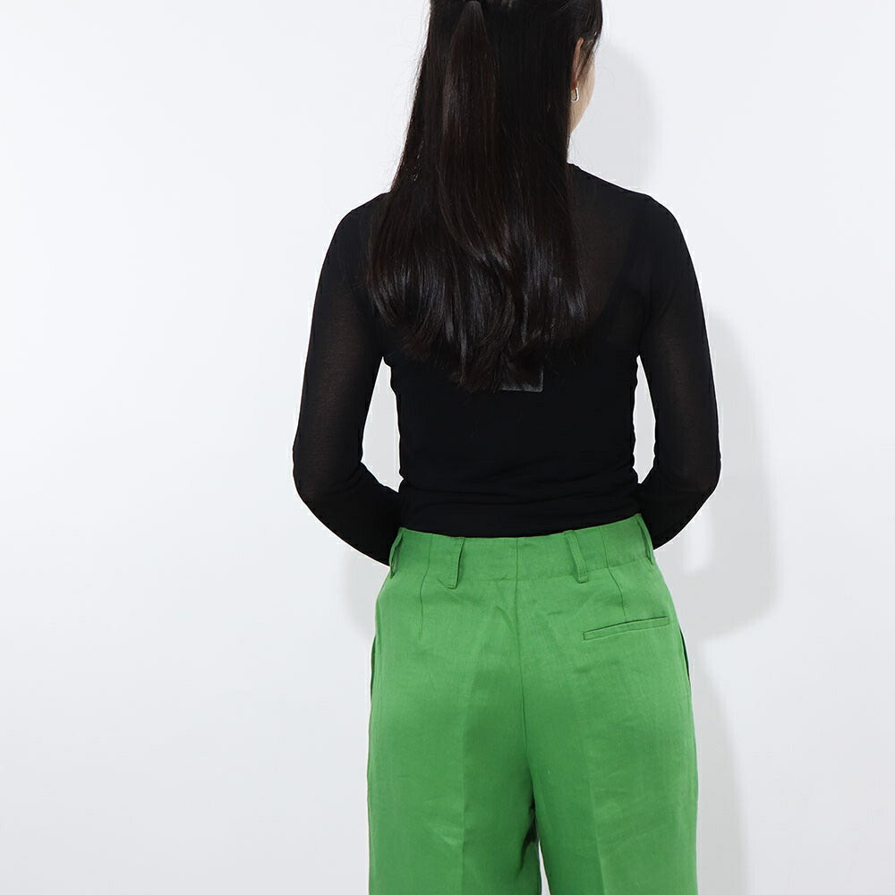 Max Mara ニット ブラウン ブラック レーヨン ハイネック シアー 11381011
