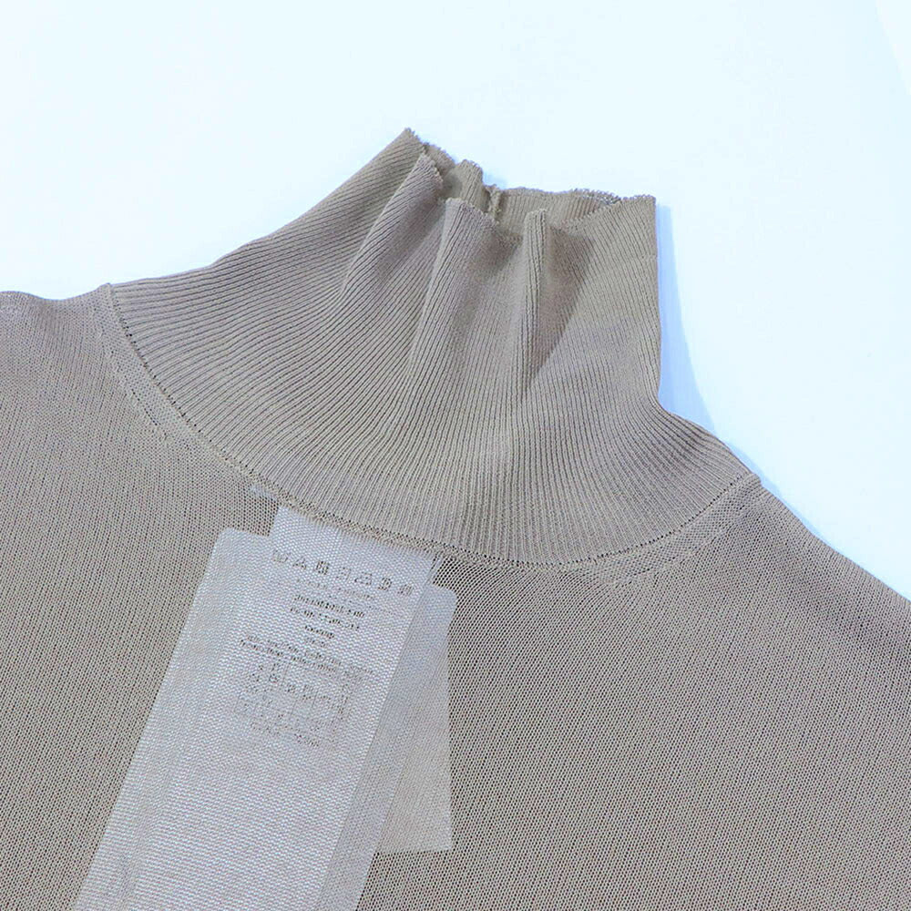 Max Mara ニット ブラウン ブラック レーヨン ハイネック シアー 11381011