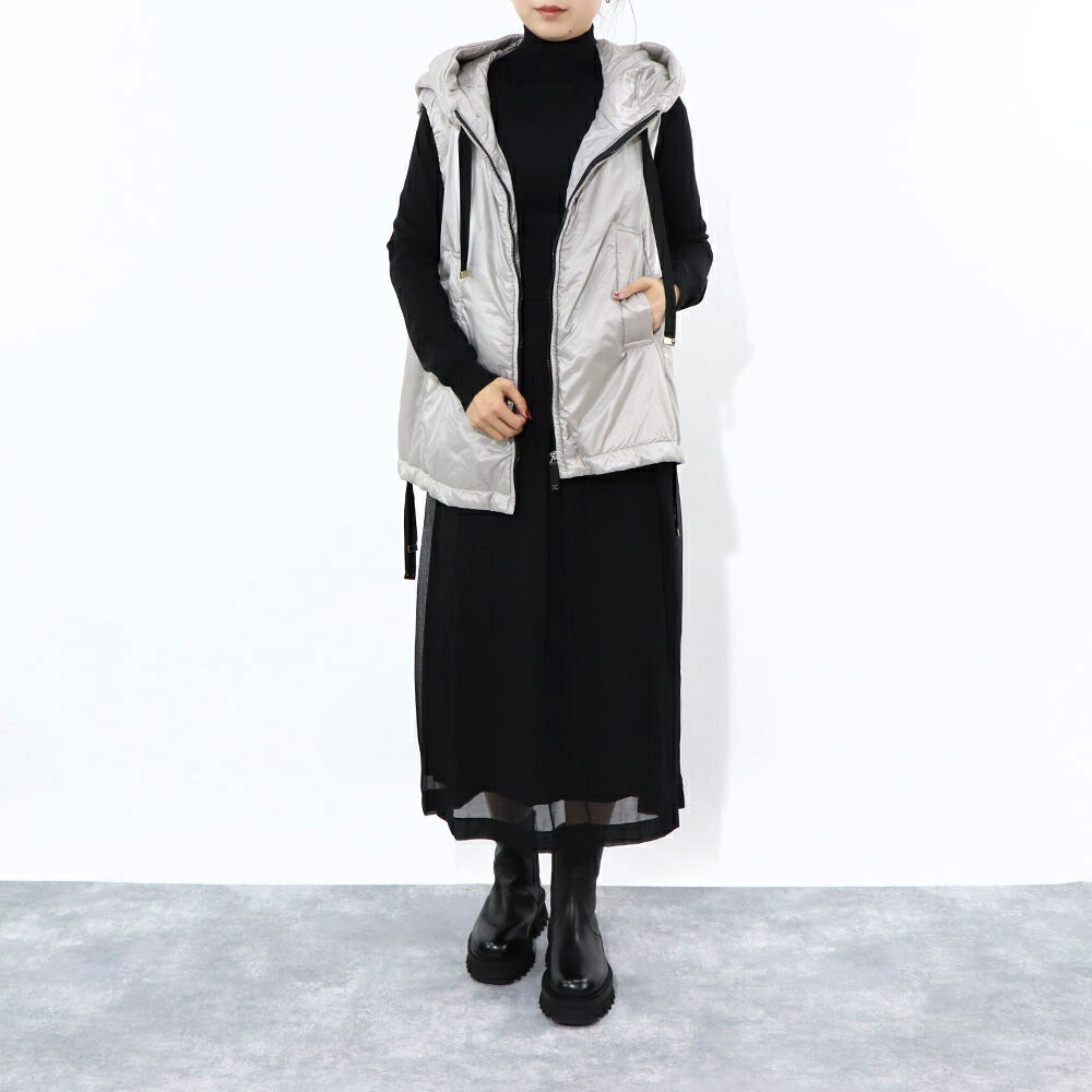 Max Mara ワンピース ブラック ニットワンピース ハイネック 無地 ロング丈 12210931