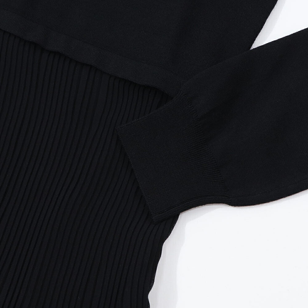 Max Mara ワンピース ブラック ニットワンピース ハイネック 無地 ロング丈 12210931