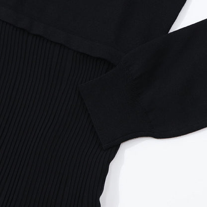 Max Mara ワンピース ブラック ニットワンピース ハイネック 無地 ロング丈 12210931