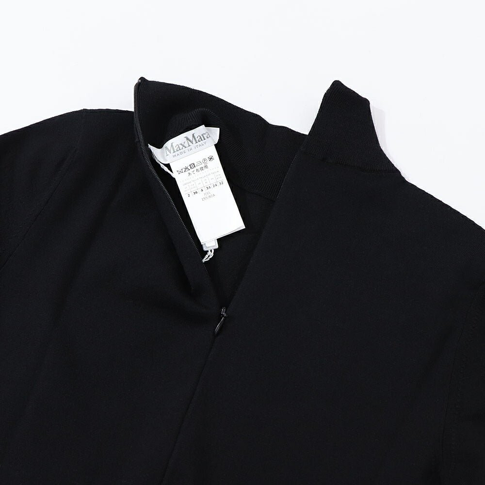 Max Mara ワンピース ブラック ニットワンピース ハイネック 無地 ロング丈 12210931