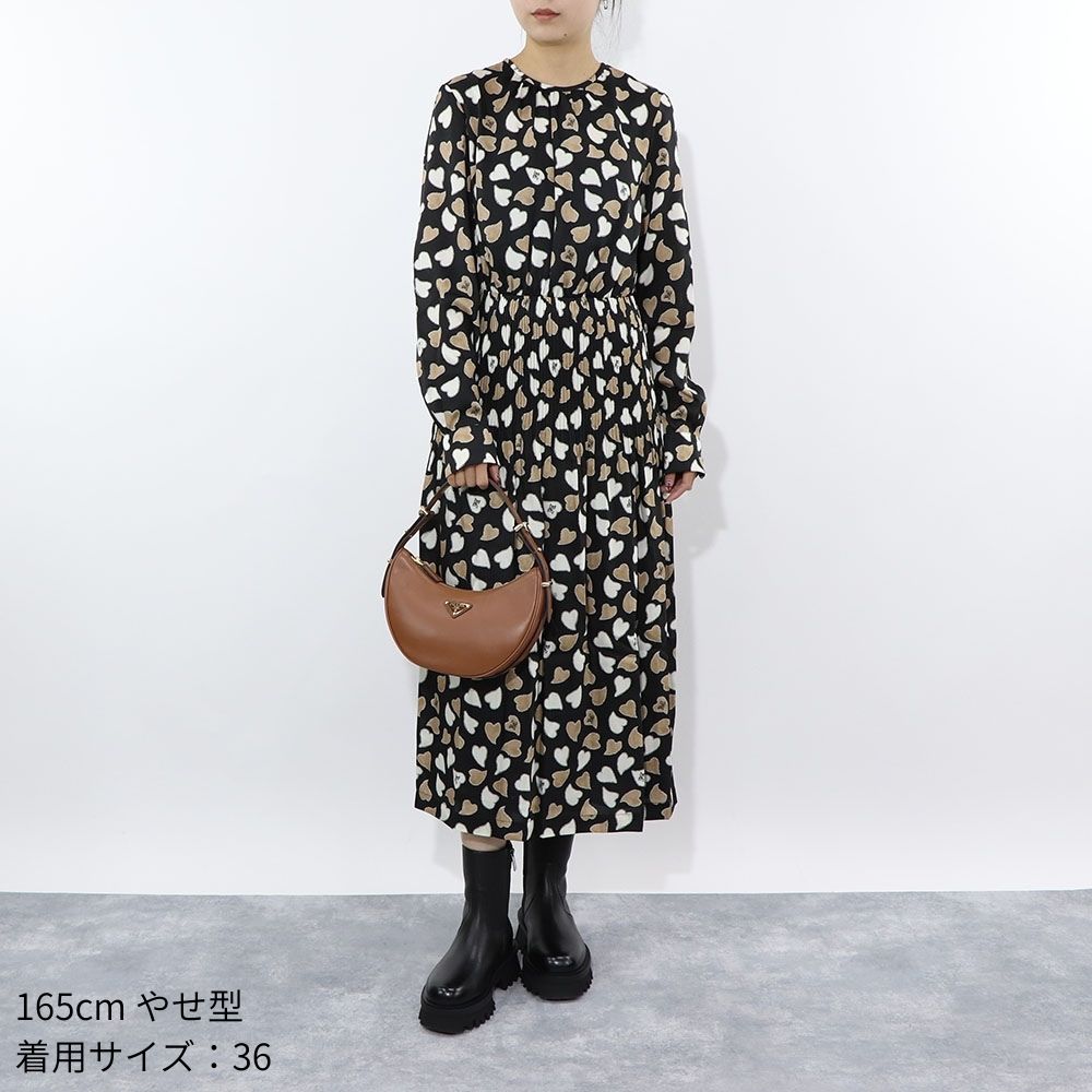 Max Mara ブラック系 ハート柄 ロングワンピース 12211731