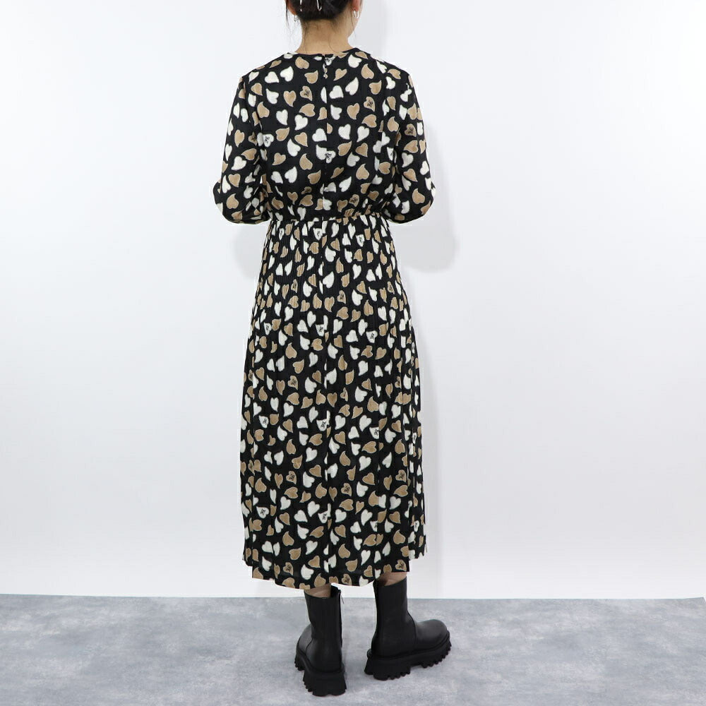 Max Mara ブラック系 ハート柄 ロングワンピース 12211731