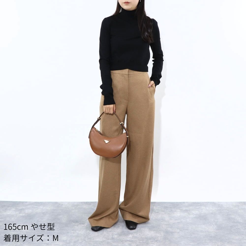 Max Mara ニット ブラック ウール ナイロン クロップド丈 ハイネック 13611031