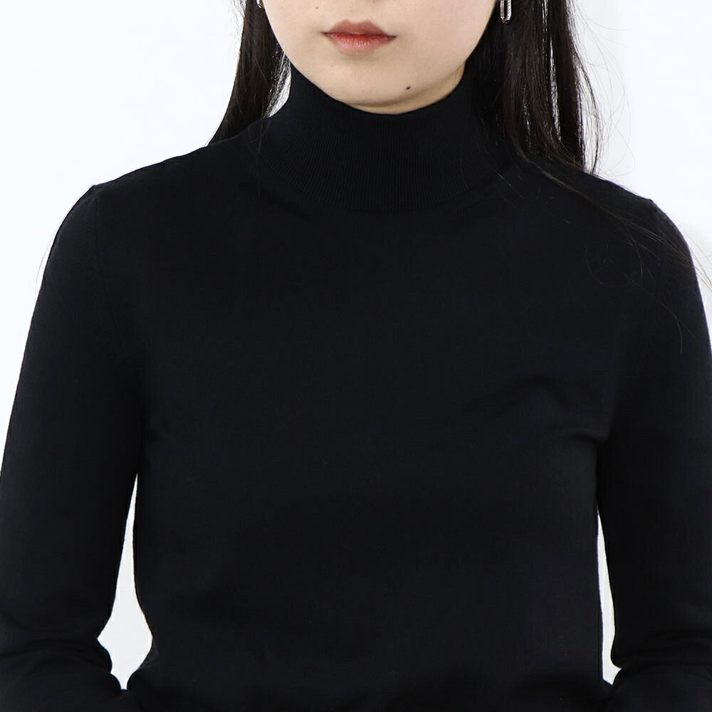 Max Mara ニット ブラック ウール ナイロン クロップド丈 ハイネック 13611031