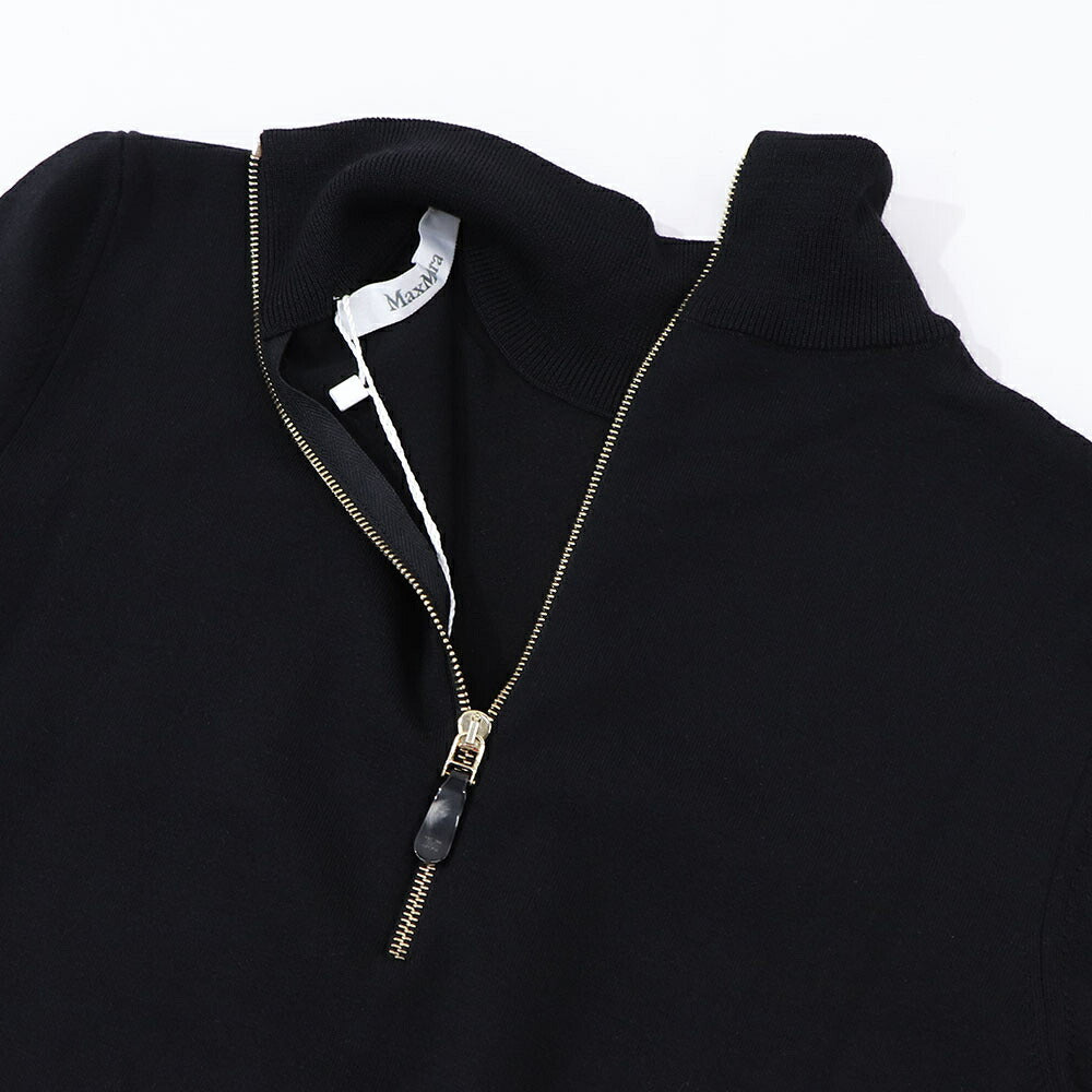 Max Mara ニット ブラック ウール ナイロン クロップド丈 ハイネック 13611031