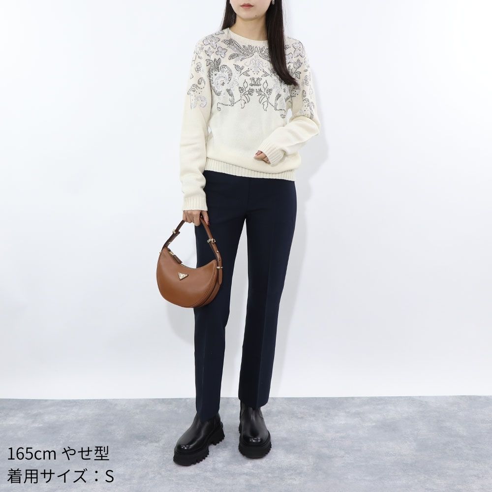 Max Mara ニット ホワイト ウール カシミヤ ラインストーン キラキラ 13661133