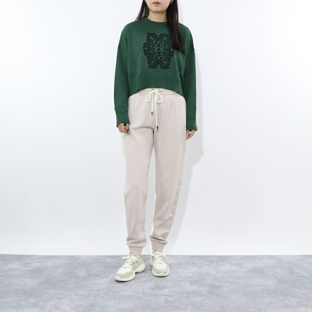 Max Mara ニット グリーン ロゴ クロップド丈 13661239