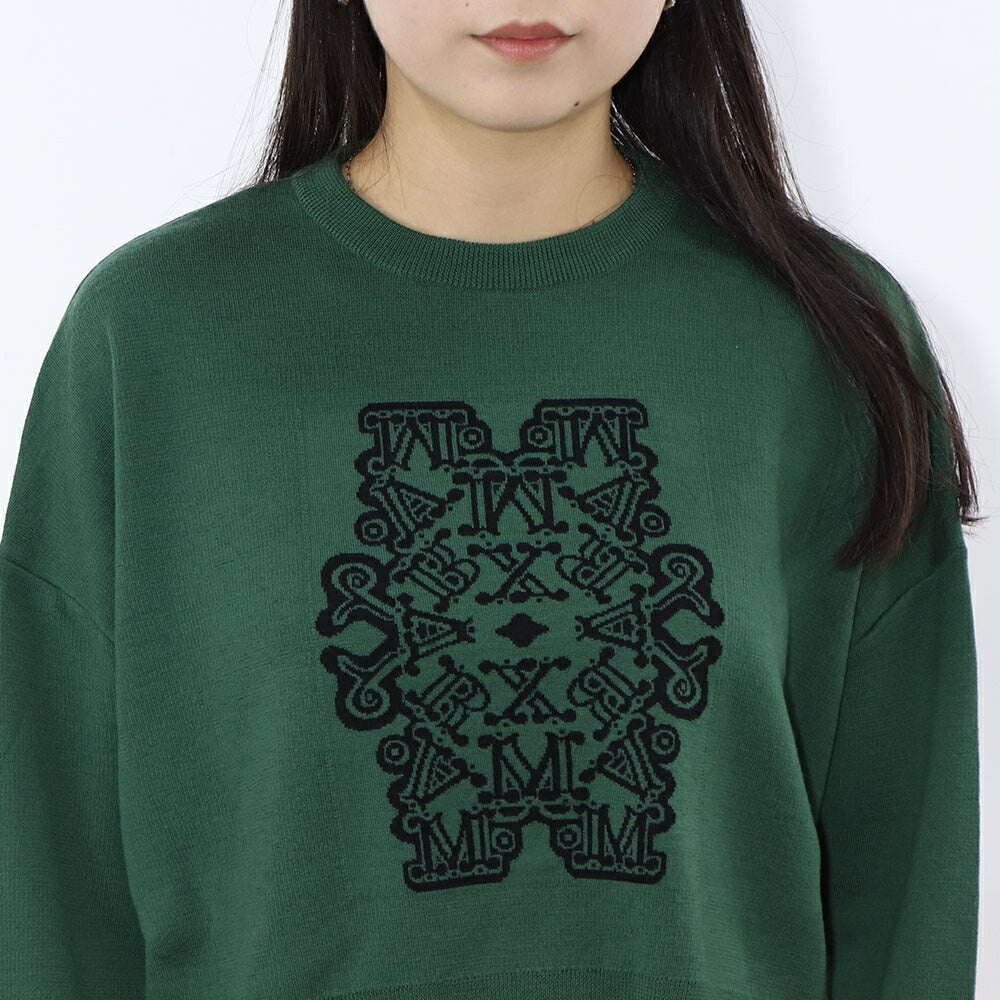 Max Mara ニット グリーン ロゴ クロップド丈 13661239